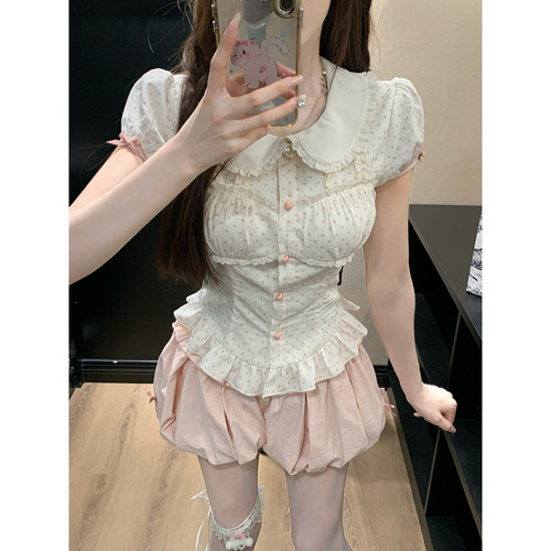 【瑞茜】甜梦物语 夏季千金公主纯欲风法式上衣R6816-1H