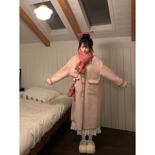 小个子甜美风加厚中长款 冬季 瑞茜 宽松外套R6186H 韩剧女主