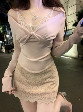 【瑞茜】柔欲陷阱 纯欲风显瘦气质时尚套装R8520-1Y