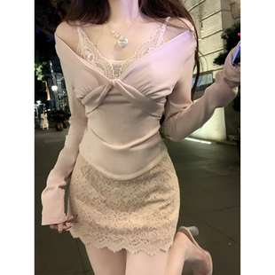 【瑞茜】柔欲陷阱 纯欲风显瘦气质时尚套装R8520-1Y