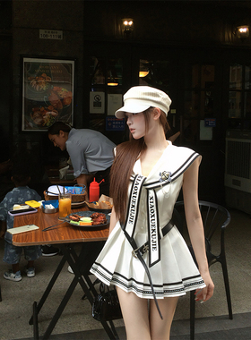 【瑞茜】海德学院 夏海军学院风原创小众设计款连衣裙R7047V