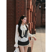 瑞茜 衬衫 伦敦旧约 秋季 气质显瘦修身 背心半身裙R1101