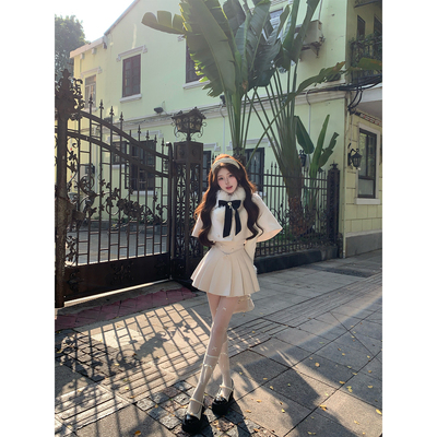 【瑞茜】白茶千金 秋冬纯欲风小众设计显瘦时尚套装 R3663-1W