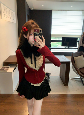 【瑞茜】安娜小姐2.0 冬季纯欲辣妹风原创设计时尚套装R9373D