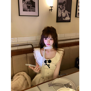 【瑞茜】奶白名伶 春夏甜妹千金风中式服装连衣裙 R66591-1H