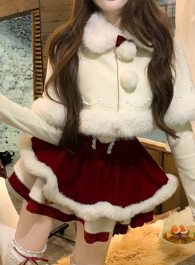 【瑞茜】圣诞恋曲 圣诞限定氛围感时尚套装连衣裙 R7133-1V