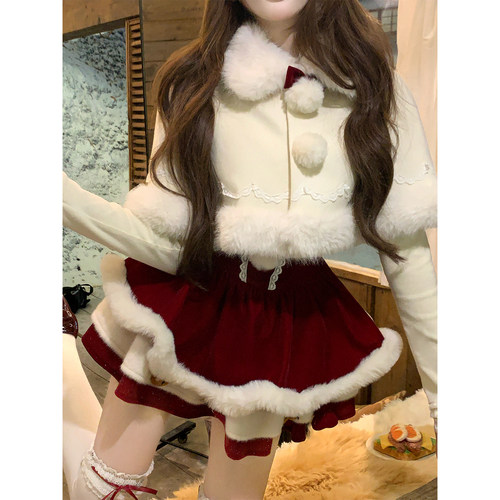 【瑞茜】圣诞恋曲 圣诞限定氛围感时尚套装连衣裙 R7133-1V