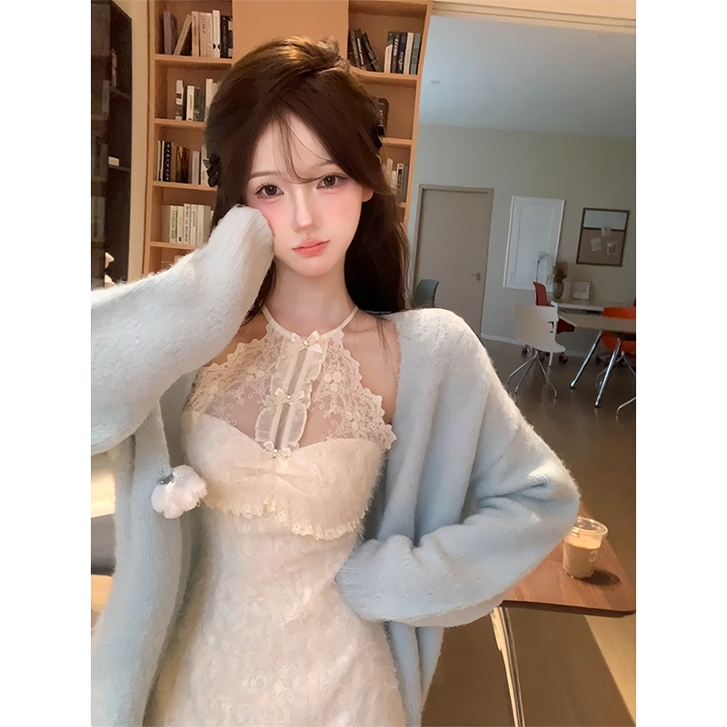 秋季纯欲风少女显高收腰连衣裙