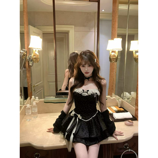 秋季 黑天鹅 纯欲风千金感显瘦重工连衣裙R1122T 瑞茜