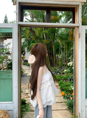 【瑞茜】露思奶芙 ins风中式服装上衣阔腿牛仔裤R8588Y