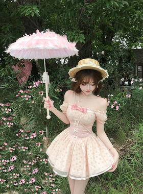 【瑞茜】粉雾玫瑰 春夏甜美公主风小众设计连衣裙 R1557N