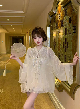 【瑞茜】贵气千金 国风新中式小众设计衬衫吊带短裙 R2323-1L