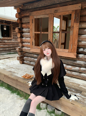 【瑞茜】昭雪千金  冬季千金风原创小众设计款连衣裙 R9291D