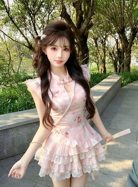 【瑞茜】竹马霓裳 夏季新中式显瘦设计感上衣半身裙R3369-1W