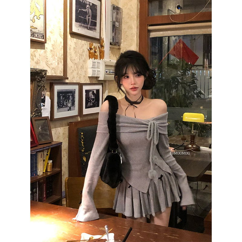 秋季甜辣修身显瘦长袖上衣