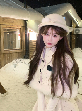 【瑞茜】天鹅湖 冬季千金风甜美气质显瘦修身三件套R3319-1W