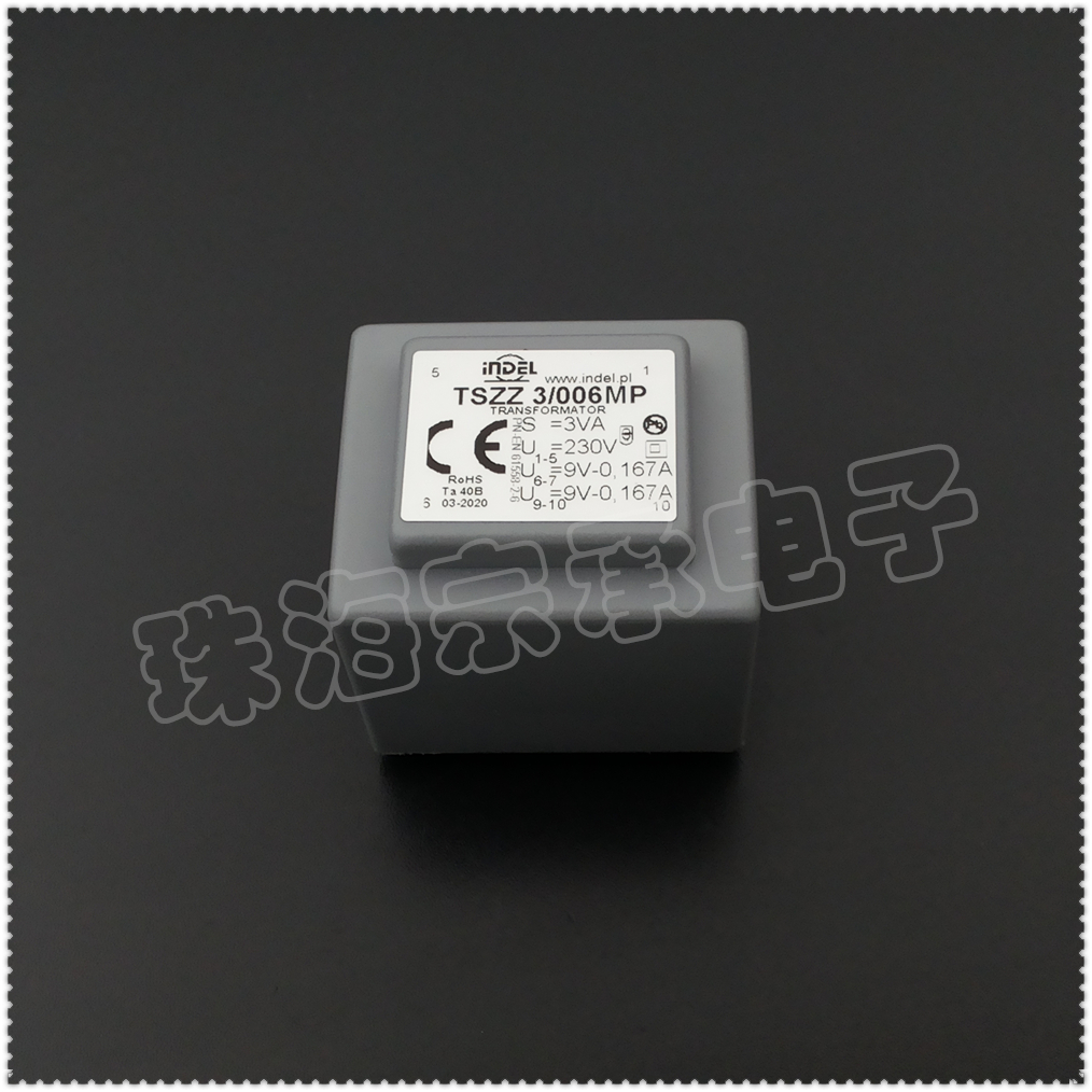 进口波兰 TSZZ3/006MP INDEL 230V转2x9V 电源变压器