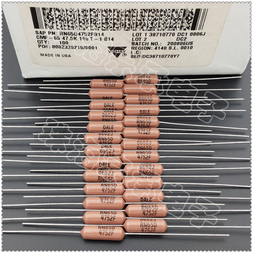 进口美国 47.5K 2W DALE RN65D 4752F 47K5 金属膜电阻器