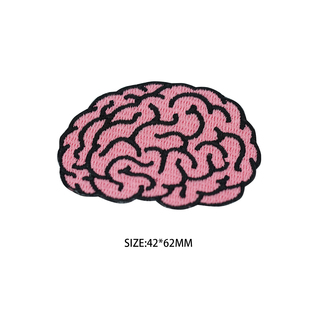 大脑刺绣补丁贴勾面魔术贴创意时尚 饰品高质量辅料背胶布贴 衣服装