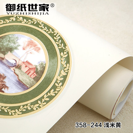 御纸世家现代中式进口无纺布墙纸客厅书房玄关电视背景墙纯纸壁纸