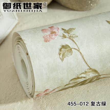 御纸世家 3d浮雕精压田园无纺布墙纸 卧室温馨客厅电视背景墙壁纸