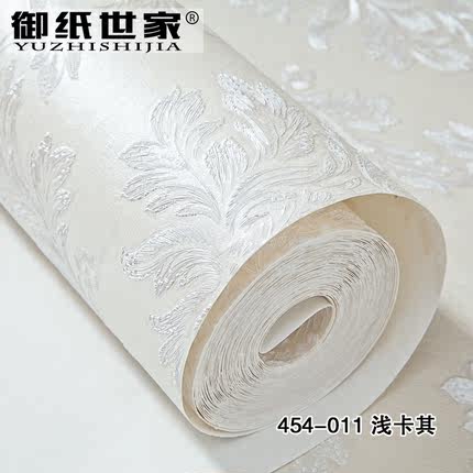 欧式无纺布墙纸 卧室温馨奢华大马士革3d浮雕客厅电视背景墙壁纸