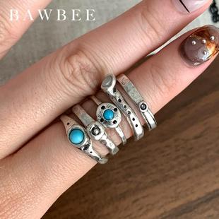 自制Mars25同款复古做旧宝石戒指韩国奶糖宝石叠戴手工小众设计