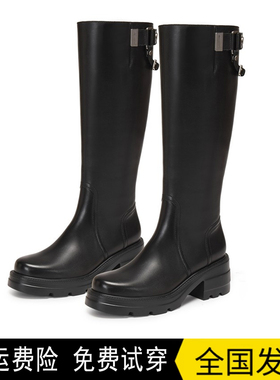 商场同款2025新款马鞍靴英伦风骑士靴长靴高筒厚底女靴EEZ42DG5