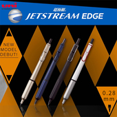 沃紫家日本原装 三菱圆珠笔Edge多功能3色按动金属中油笔限定0.28