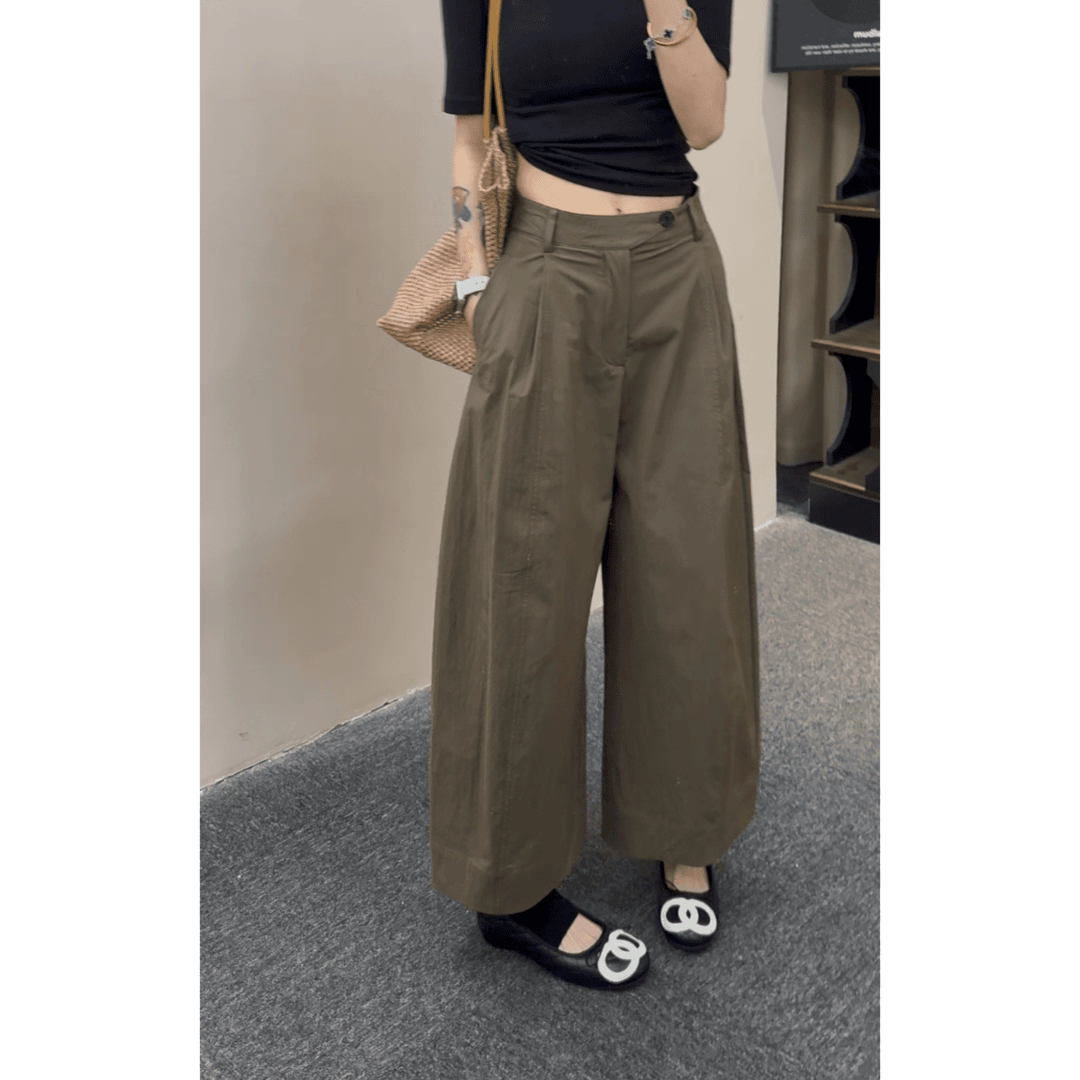 三七同款2026新款夏季时尚韩系高腰宽松百搭显瘦阔腿九分裤女