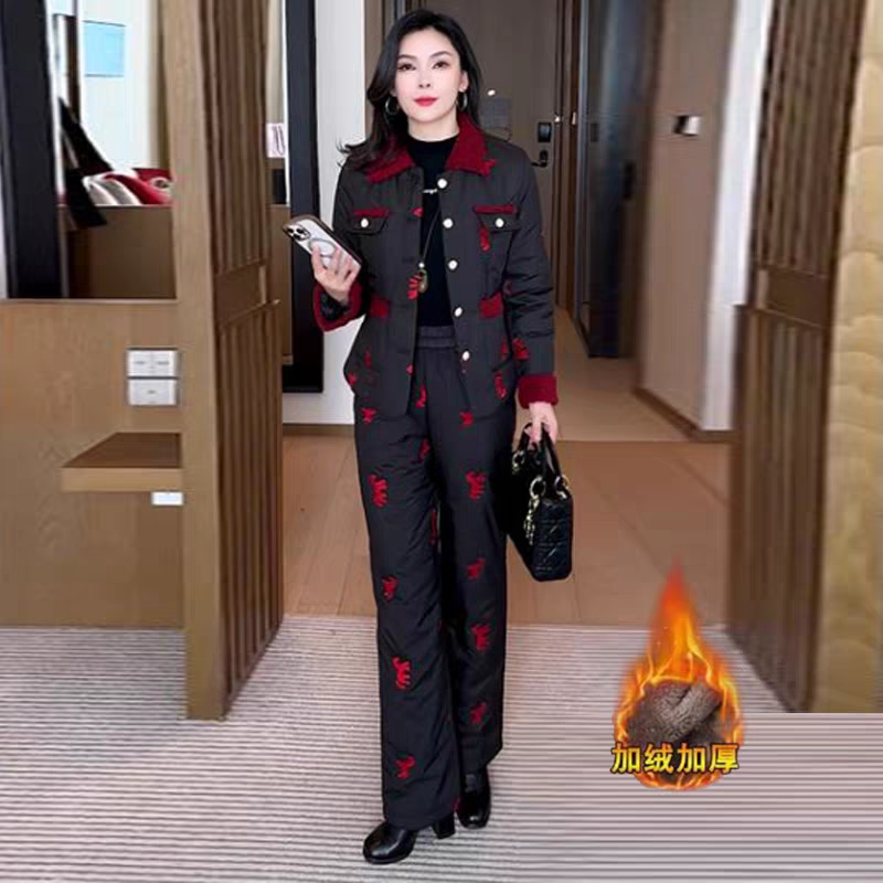 加绒加厚时尚套装女冬季新款洋气小香风棉服外套阔腿裤保暖两件套,女装/女士精品,时尚套装,淘宝优惠券,粉丝福利购,淘宝优惠卷