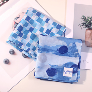 日本制和音女士手帕手绢方巾纯棉超薄柔软女士丝巾小围巾领巾吸汗