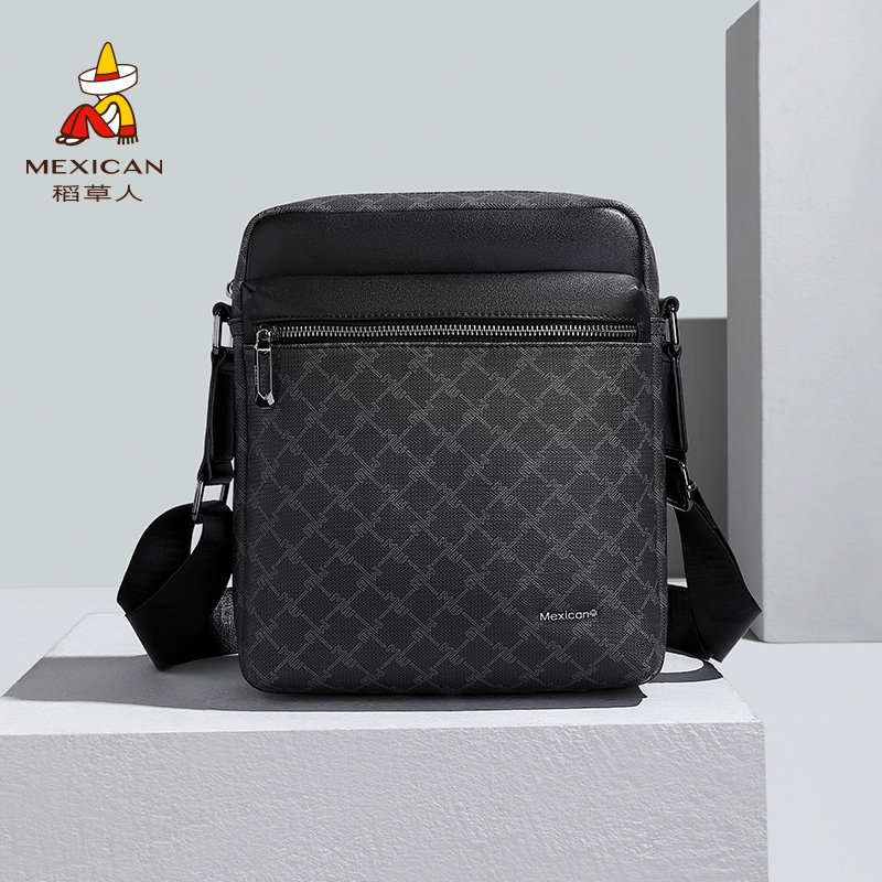 稻草人斜挎包男士26新款大容量邮差包高端背包休闲百搭通勤单肩包