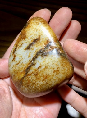 老石头和田玉白玉籽料原石把件白皮料天然红油皮籽玉原籽245.58克