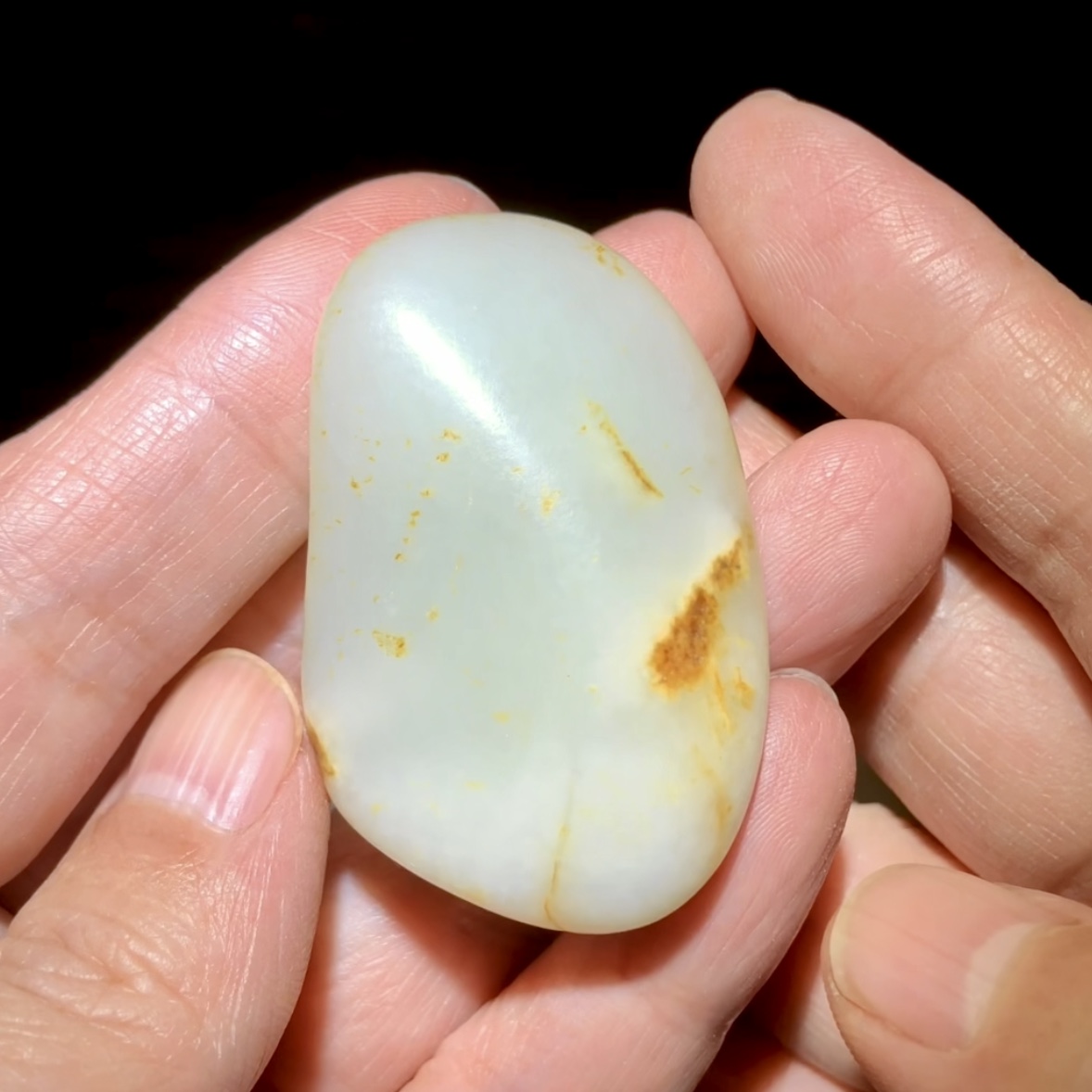 老石头和田玉黄沁皮白玉籽料原石吊坠无修型肉质细腻油性好42.6克