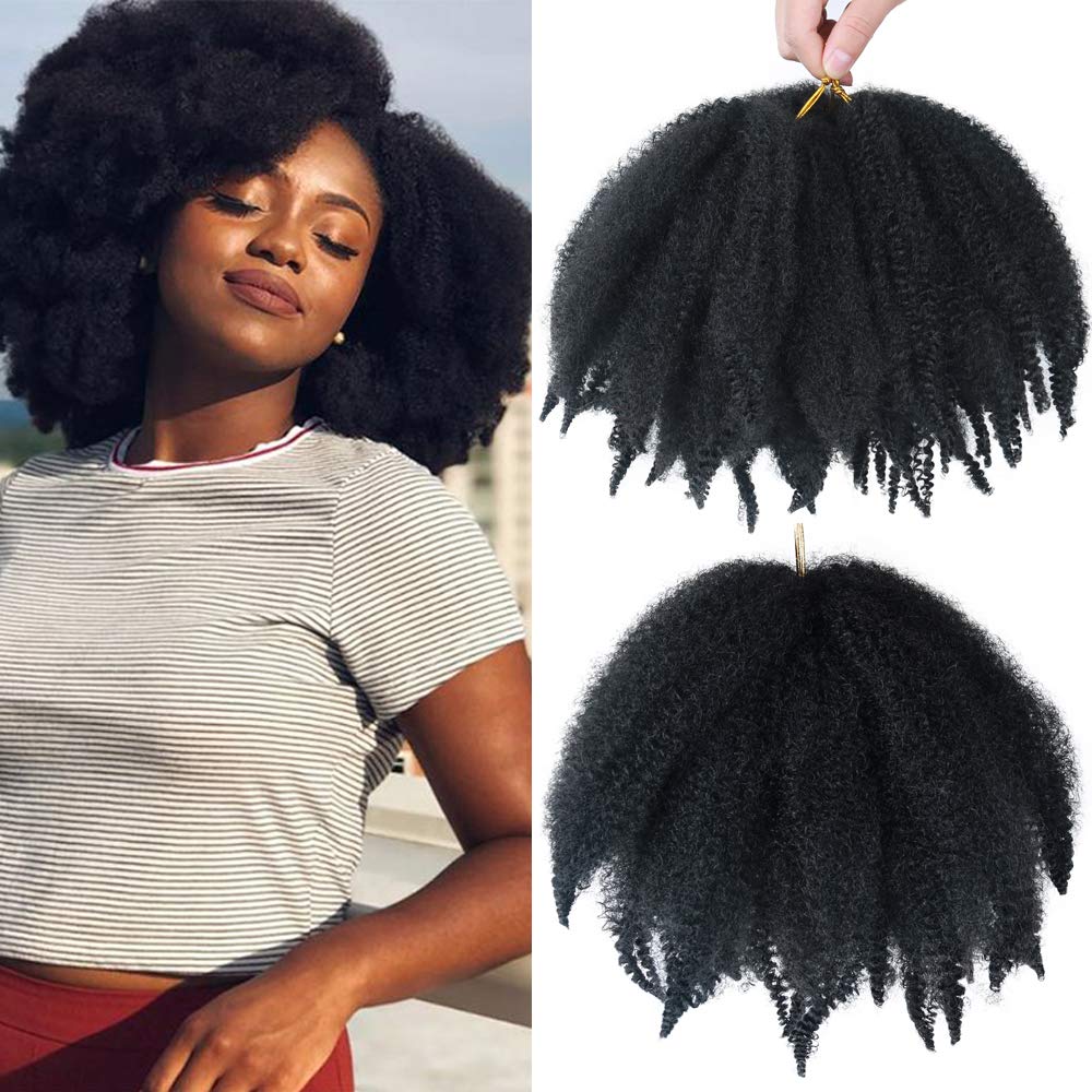 8 Inches Marley Short Afro Kinky Twist Crochet Hair 3 Packs 美发护发/假发 其它假发 原图主图