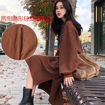 秋季哺乳衣时尚外出装2018新款产后哺乳期潮妈卫衣连衣裙喂奶衣服