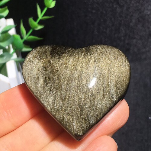 天然金曜石小心摆件可选