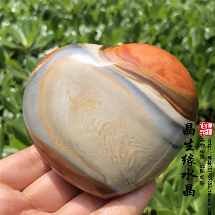天然把玩爱心形实物图玛瑙石