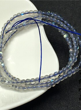 天然拉长石灰月光手链 简约小巧款3.2mm三圈