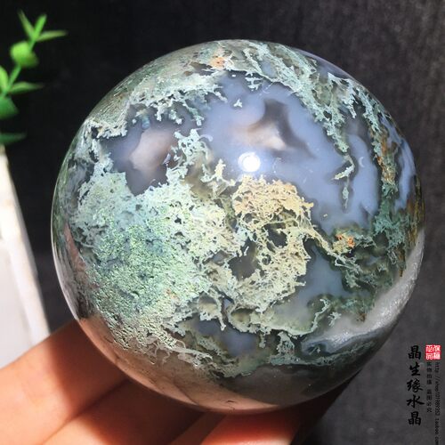 天然水草玛瑙打磨球实物图多款可选特价