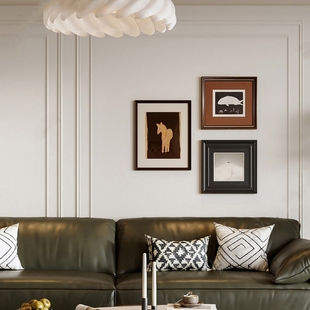 包豪斯复古艺术装 饰画美拉德高级感极简抽象挂画小众客厅组合壁画