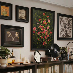 高级感中古风组合装饰画客厅餐厅复古文艺壁画小众艺术时尚软装画