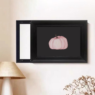 中古风隐藏电表箱装 配电盒壁画 饰画餐厅过道门口推拉画高级感法式