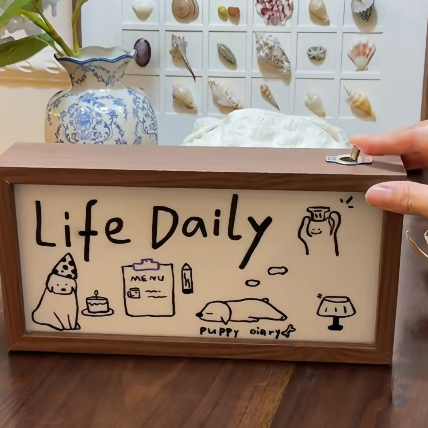 氛围感小夜灯相框画LED桌面摆件灯DIY装饰画床头高颜值软装创意画图片