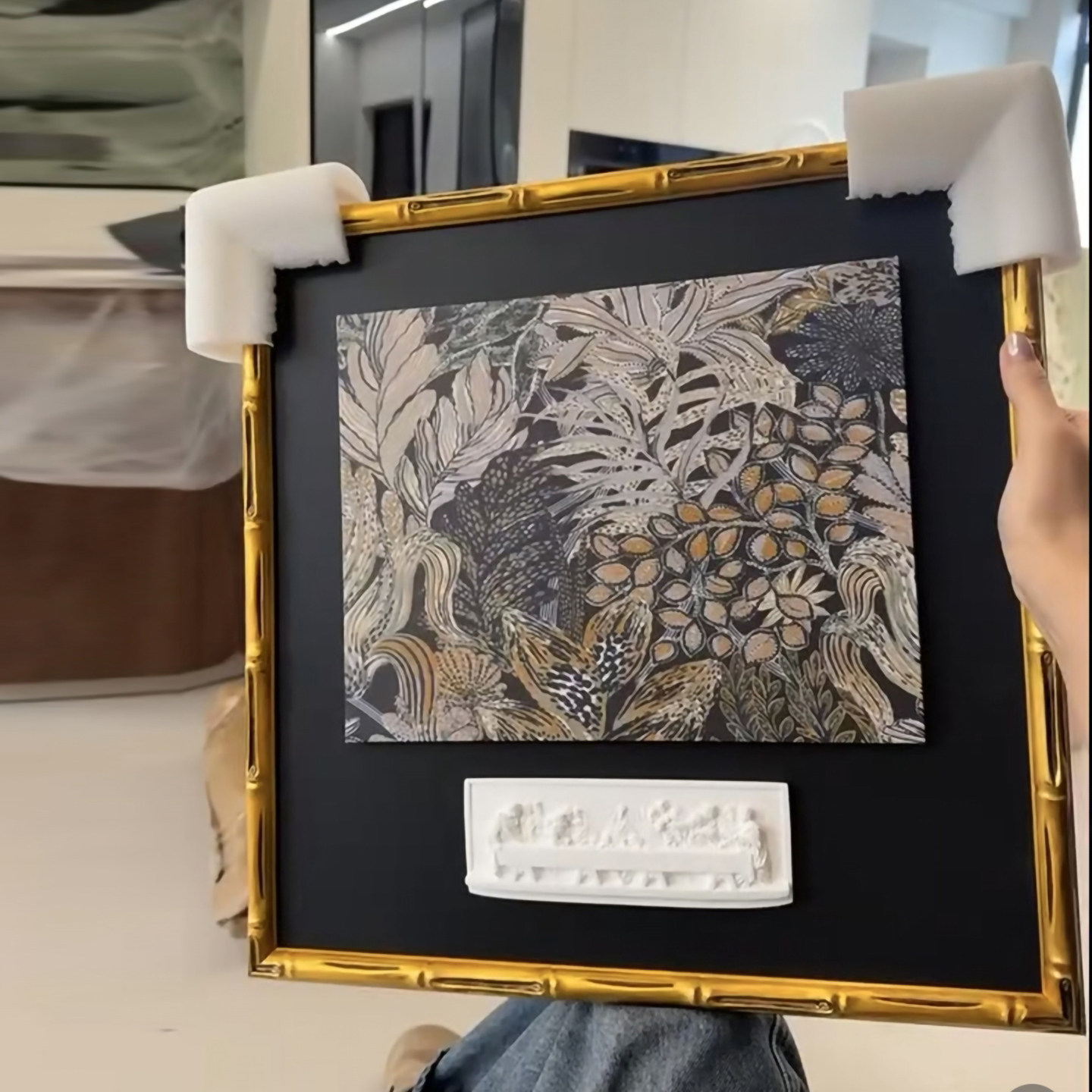 高级设计感软装立体浮雕法式挂画
