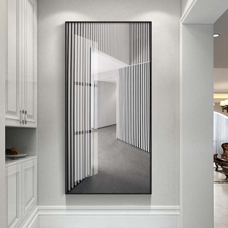 现代几何建筑装饰画客厅玄关走廊高级灰挂画后现代简约时尚摆放画图片
