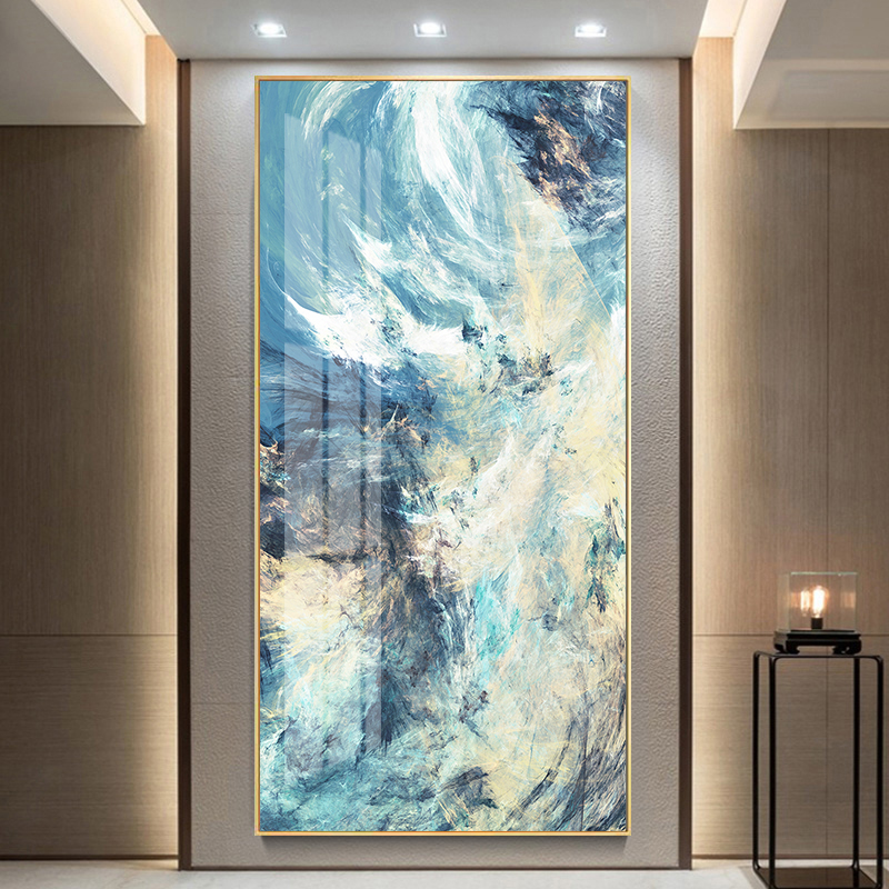 家装客厅玄关壁画走道抽象装饰画楼梯空白墙面色块简约北欧拼色画图片