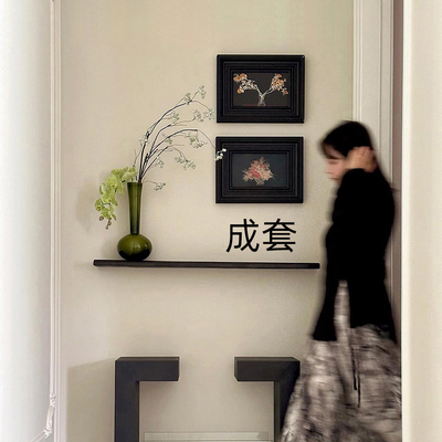 玄关中古风壁画花瓶隔板组合套装