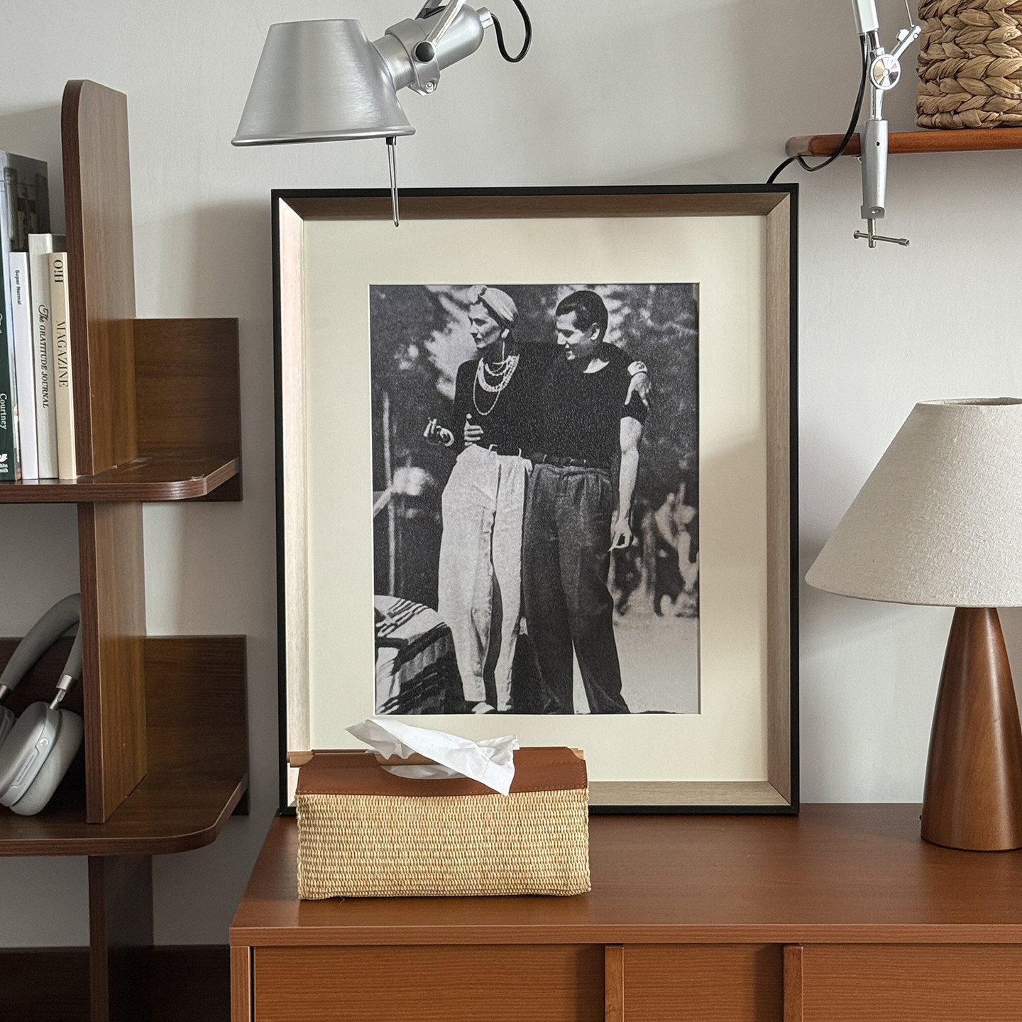 美式复古小众艺术装饰画黑白人物老照片摄影作品挂画高级感卡纸画